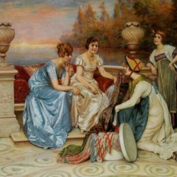 Fabrics merchant and her customers